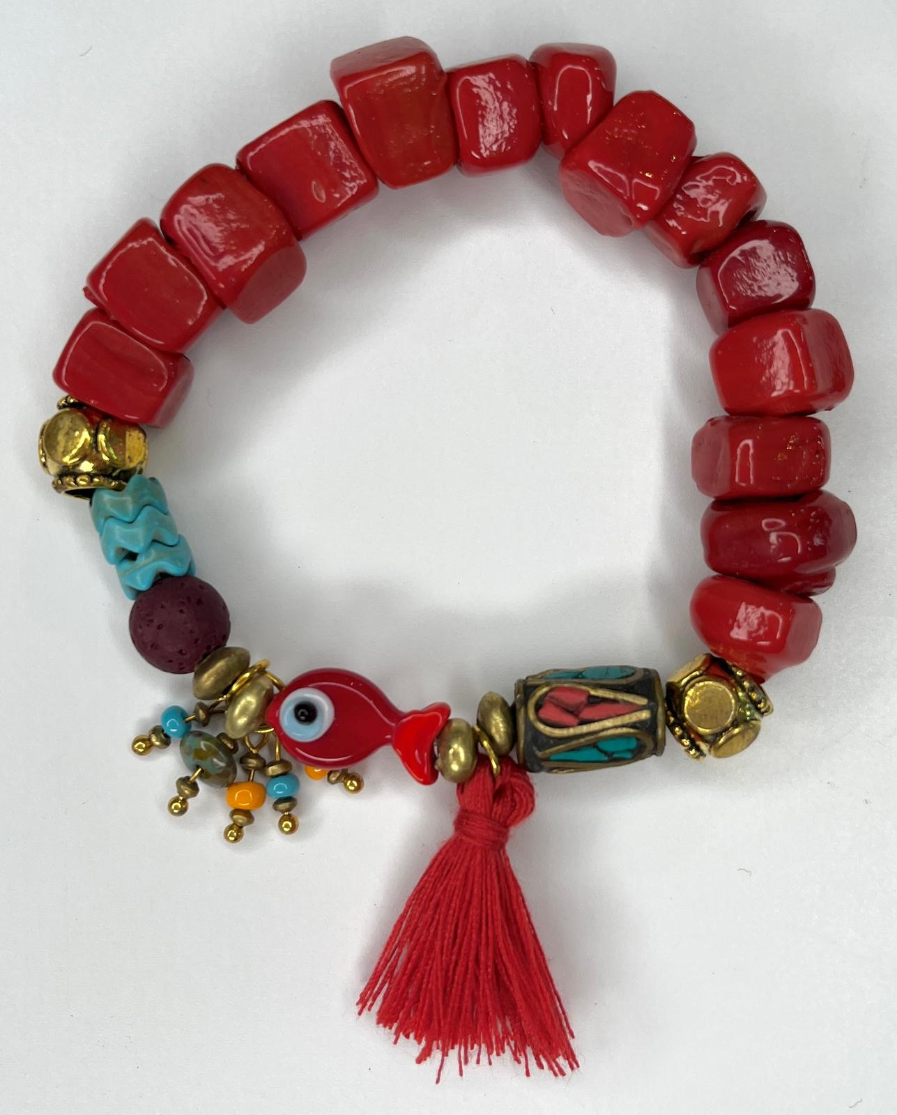 Handgefertigtes Armband aus Glasperlen