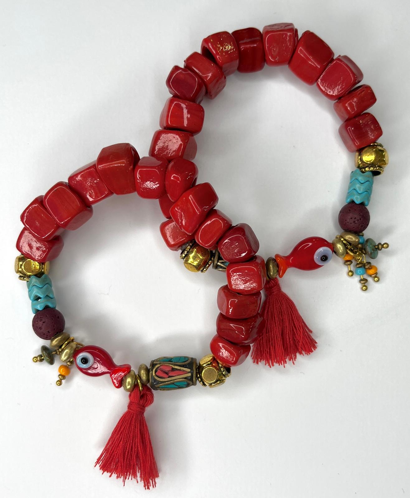 Handgefertigtes Armband aus Glasperlen