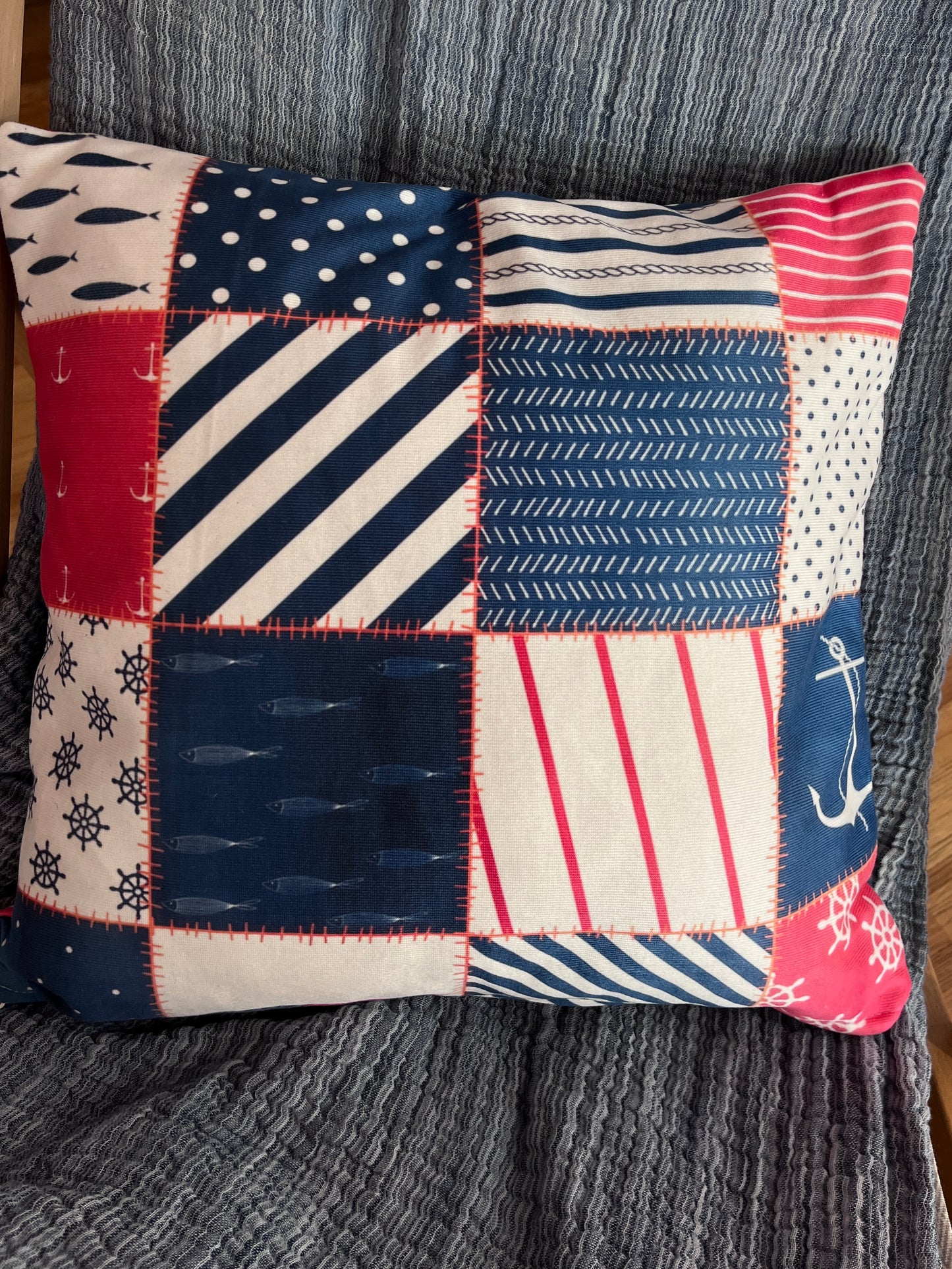 Maritimes Patchwork Kissen