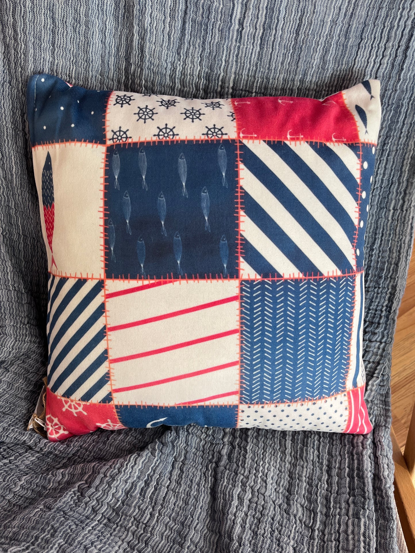 Maritimes Patchwork Kissen