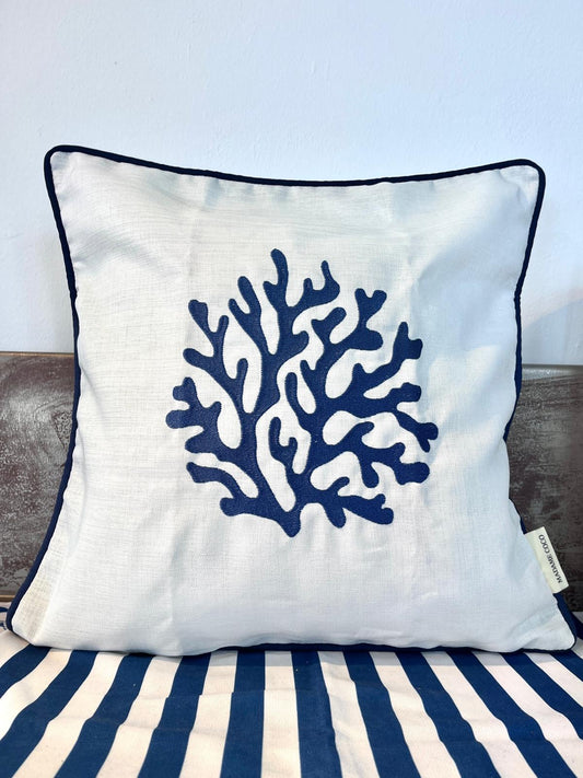 Blaues Korall Kissen