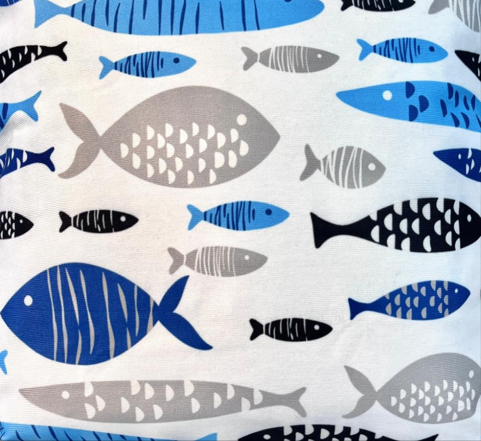 Mehrfarbigen Fischmotiv-Kissen