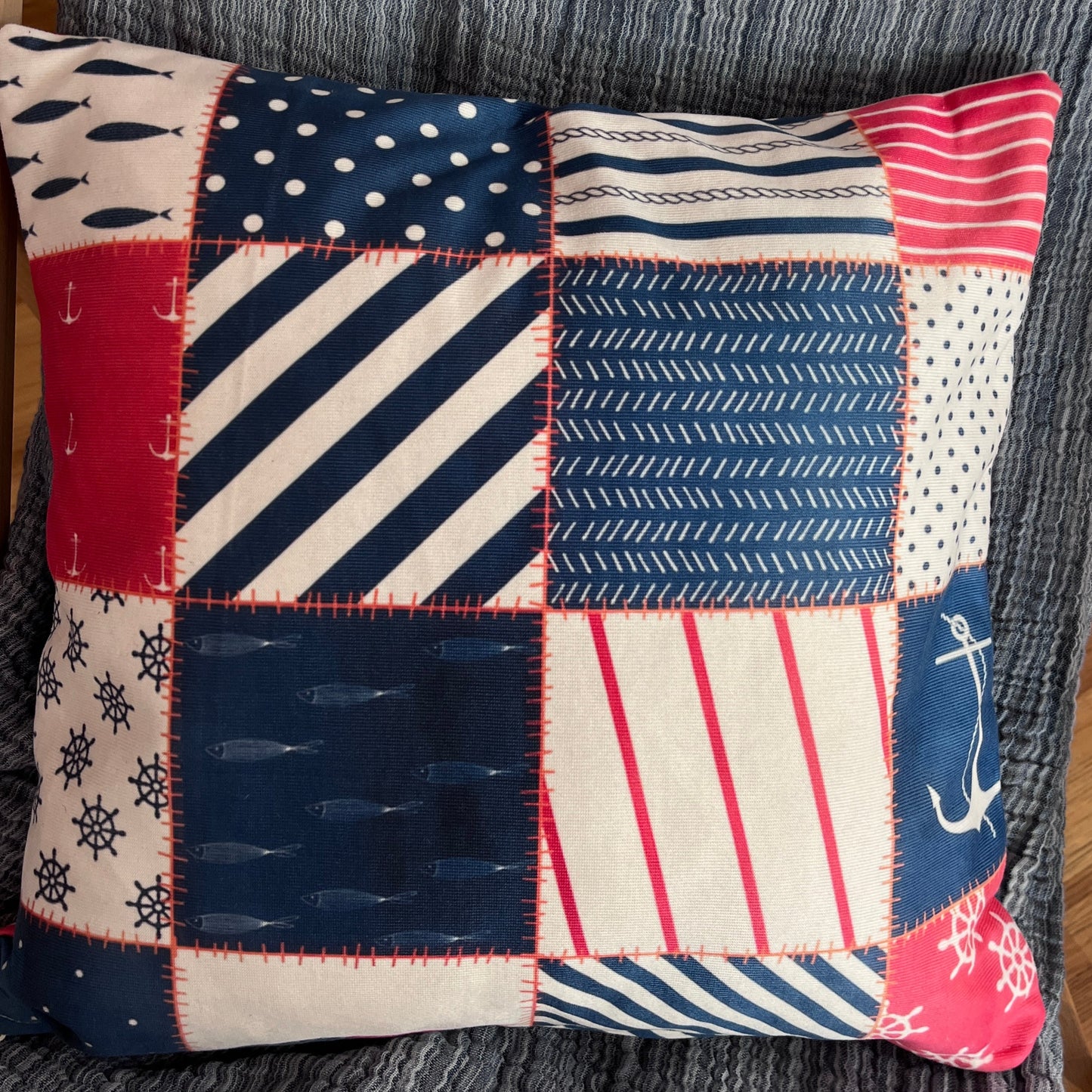 Maritimes Patchwork Kissen